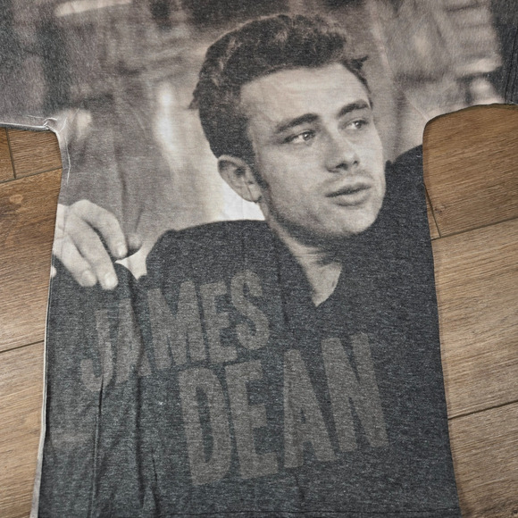 Vintage 90s James Dean T-Shirt Small Logo Vision All Over Print USA Made Grunge - Picture 2 of 7